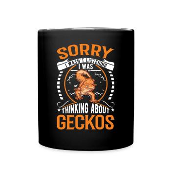 Gecko Geschenk Leopardgecko - Tasse einfarbig - Schwarz - Vorne