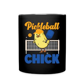 Pickleball Cute Chicken Girl - Tasse einfarbig - Schwarz - Vorne