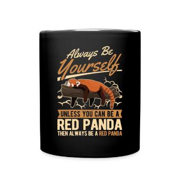 Roter Panda Geschenk Red Panda - Tasse einfarbig - Schwarz - Vorne