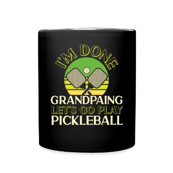 Pickleball Grandpa Retro I'm Done - Full Colour Mug - black - Front