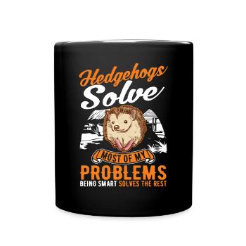 Hedgehog Gift Stacheligel - Full Colour Mug - black - Front