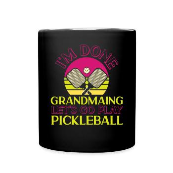 Pickleball Grandma Retro I'm Done - Full Colour Mug - black - Front