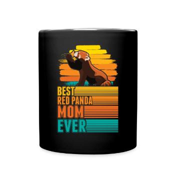Roter Panda Mama Red Panda Mom - Mug uni - noir - Devant
