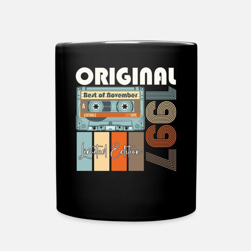 November Born 1997 25th Birthday Gift - Full Colour Mug - black