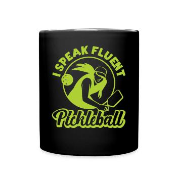 Pickleball Retro I Speak Fluent - Tasse einfarbig - Schwarz - Vorne