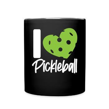 Pickleball Heart I Love Pickleball - Full Colour Mug - black - Front