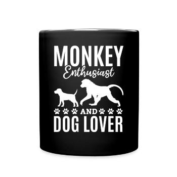 Orangutan Monkey Lover - Monkey Enthusiast And Dog - Full Colour Mug - black - Front