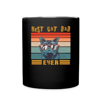 Cat Papa Design for Cat Lovers - Full Colour Mug - black - Front
