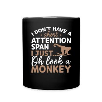 Funny Orangutan Monkey - Funny Monkey Lover - Full Colour Mug - black - Front