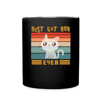 Cat Mama Design for Cat Lovers - Full Colour Mug - black - Front