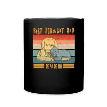 Cat Dog Design for Pet Lovers - Full Colour Mug - black - Front