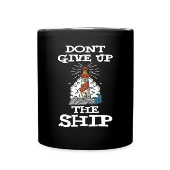Lighthouse does not give up on anchor ship Ocean Capitä - Full Colour Mug - black - Front