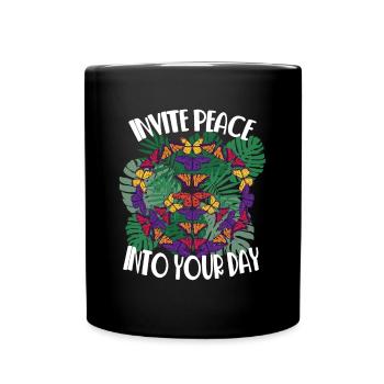 Be Kind Peace Hippie Love Freedom and G - Full Colour Mug - black - Front