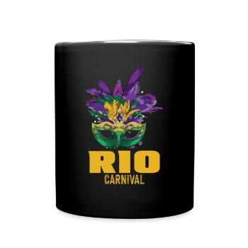Masque de Carnaval Rio de Janeiro Célébration Brésil Karn - Mug uni - noir - Devant