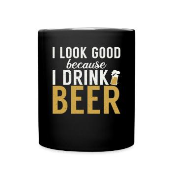 Beer Drinker Beer Gifts - Full Colour Mug - black - Front