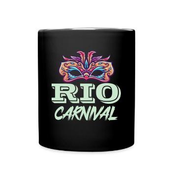Carnaval Rio de Janeiro Brésil Carnaval Masque F - Mug uni - noir - Devant