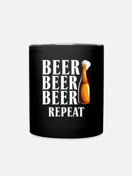 Biertrinker Bier Geschenke - Tasse einfarbig - Schwarz