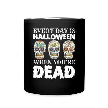 Crâne de sucre Dia de Los Muertos Crâne - Mug uni - noir - Devant