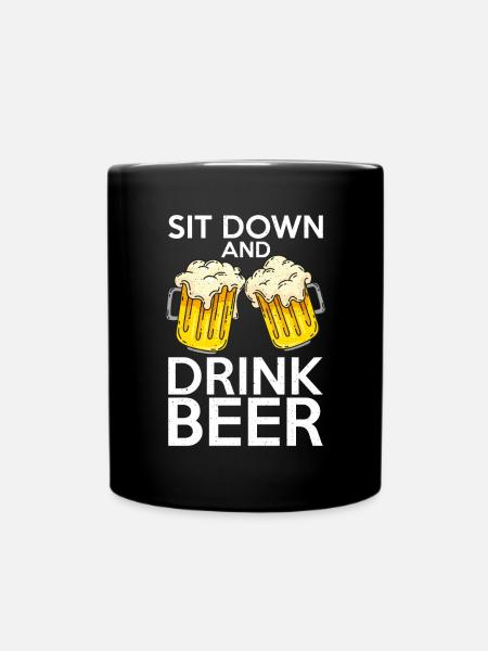 Biertrinker Bier Geschenke - Tasse einfarbig - Schwarz