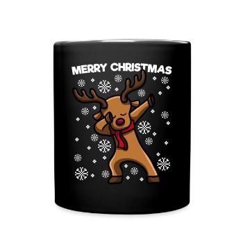 Dabbing Santa Claus Merry Christmas - Full Colour Mug - black - Front