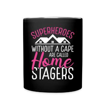Home Staging Superhero Interior Decorating Stager - Full Colour Mug - black - Front