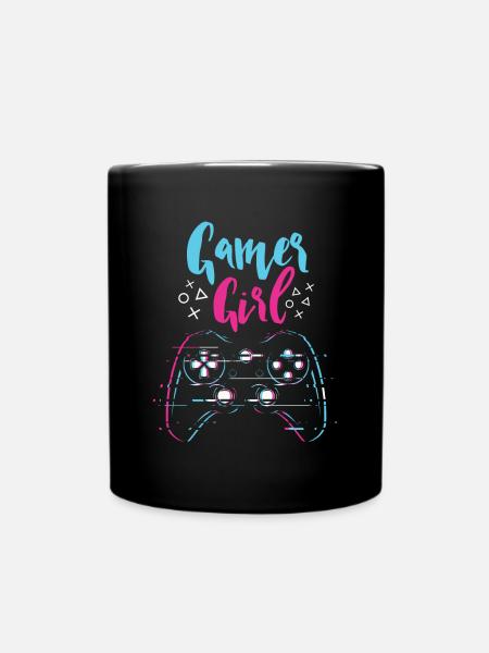Gamer Mädchen - Tasse einfarbig - Schwarz
