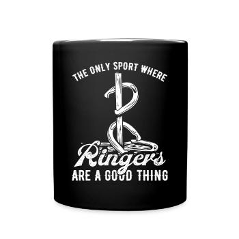 Horseshoe Pitching Wrestler Horseshoe Tosser Thrower - Full Colour Mug - black - Front