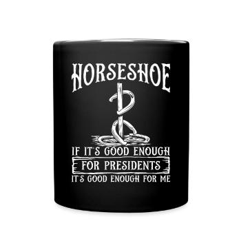 Horseshoe Tosser Throwier Horseshoe Pitching Game - Full Colour Mug - black - Front
