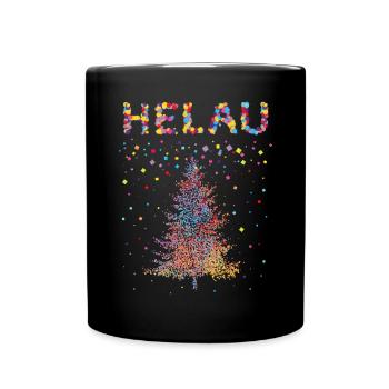 Helau Weihnachtsbaum Christbaum Karneval Fasching - Tasse einfarbig - Schwarz - Vorne