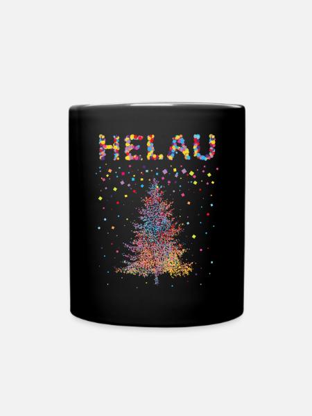 Helau Weihnachtsbaum Christbaum Karneval Fasching - Tasse einfarbig - Schwarz