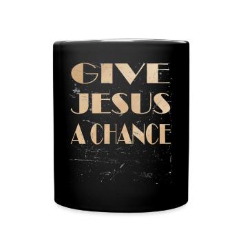 Geben Sie Jesus Eine Zufällige Glaubensgrunge - Tasse einfarbig - Schwarz - Vorne