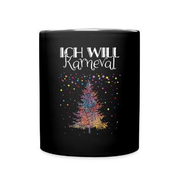 Karneval Fasching Konfetti Weihnachtsmuffel - Tasse einfarbig - Schwarz - Vorne