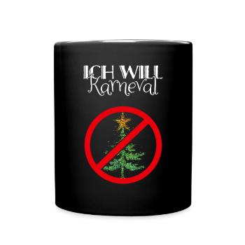 Karneval Konfetti Anti Christmas Weihnachtsmuffel - Tasse einfarbig - Schwarz - Vorne