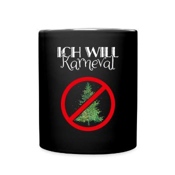 Karneval Fasching Konfetti Weihnachtsmuffel Anti - Tasse einfarbig - Schwarz - Vorne