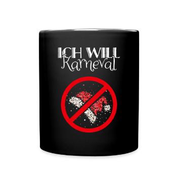 Karneval Konfetti Anti Nikolaus Weihnachtsmuffel - Tasse einfarbig - Schwarz - Vorne