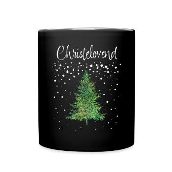 Fastelovend Karneval Weihnachtszeit Christbaum - Tasse einfarbig - Schwarz - Vorne