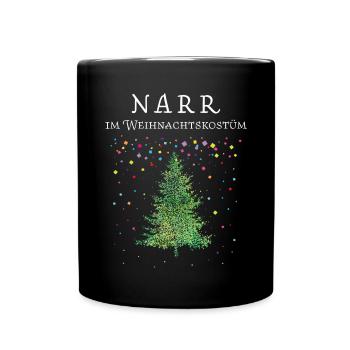 Konfetti Karneval Christbaum Weihnachtsmuffel - Tasse einfarbig - Schwarz - Vorne
