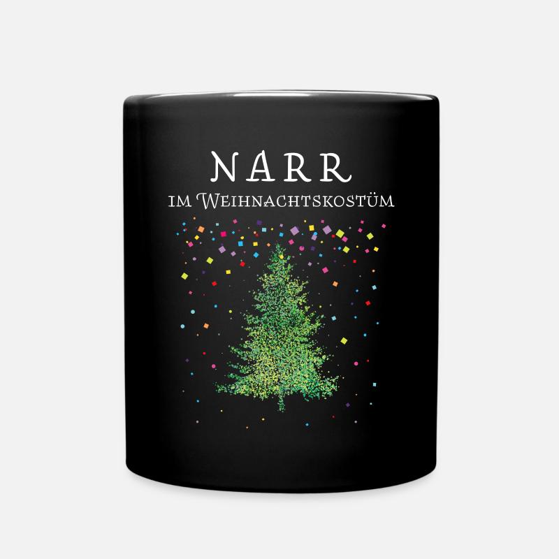 Konfetti Karneval Christbaum Weihnachtsmuffel - Tasse einfarbig - Schwarz