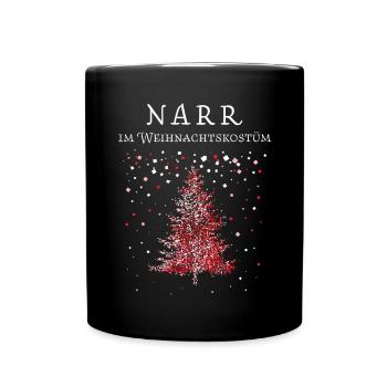 Karnevalfan Fasnacht Konfetti Weihnachtsmuffel - Tasse einfarbig - Schwarz - Vorne