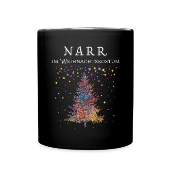 Weihnachtsbaum Weihnachtensmuffel Narr Jeck - Tasse einfarbig - Schwarz - Vorne