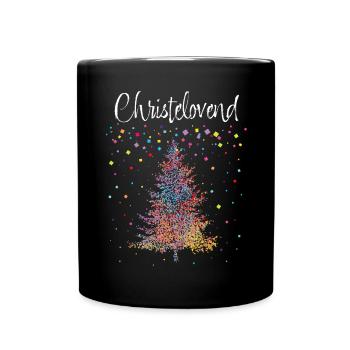 Karneval Fastelovend Christbaum Weihnachtsmuffel - Tasse einfarbig - Schwarz - Vorne