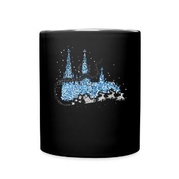 Cologne Cathedral Cologne Kölle Santa Claus Reindeer - Full Colour Mug - black - Front
