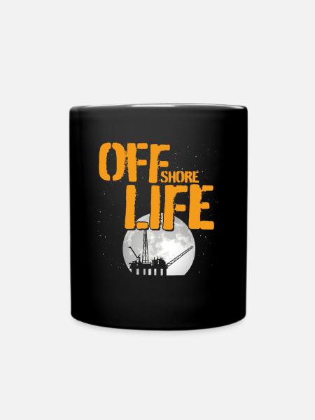 Off Shore Life - Tasse einfarbig - Schwarz