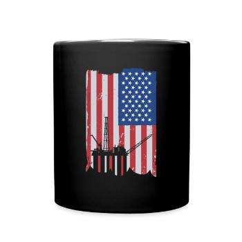 Offshore Life USA Flagge - Tasse einfarbig - Schwarz - Vorne