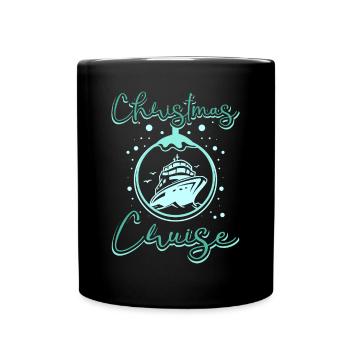 Christmas Holiday Xmas Cruise Ship - Full Colour Mug - black - Front
