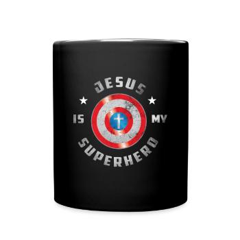 Jesus Is My Superhero - Full Colour Mug - black - Front