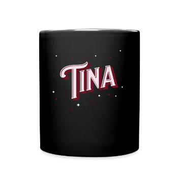 Tina Namen personalisiert - Tasse einfarbig - Schwarz - Vorne