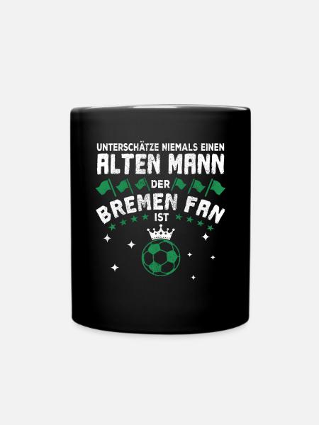 Alter Mann - Bremen Fan | Fußball Fan Design - Tasse einfarbig - Schwarz