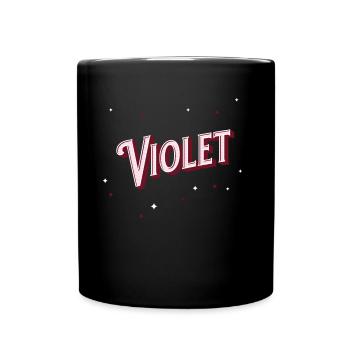 Nom violet personnalisé - Mug uni - noir - Devant