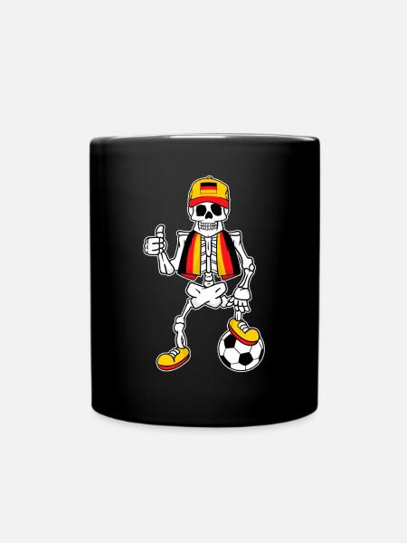 Skeleton Deutschland Fan Deutscher Fußball - Tasse einfarbig - Schwarz